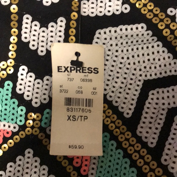 Express Aztec sequined patterned XS mini skirt - Picture 4 of 4